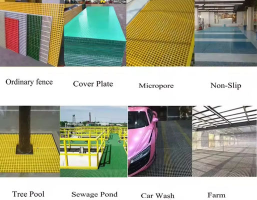 38x38mm FRP Grating για ηλιακά πάνελ οροφή Πάνω πεζοδρόμια πλαστικό πάτωμα Grating φύλλο πάνελ