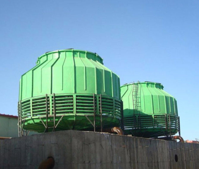 Πύργος ψύξης κυκλικού τύπου GRP FRP 500-1000 τόνους Γρήγορη μείωση θερμοκρασίας